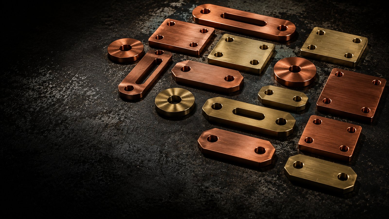Batch of finished copper and brass precision components ready for quality inspection